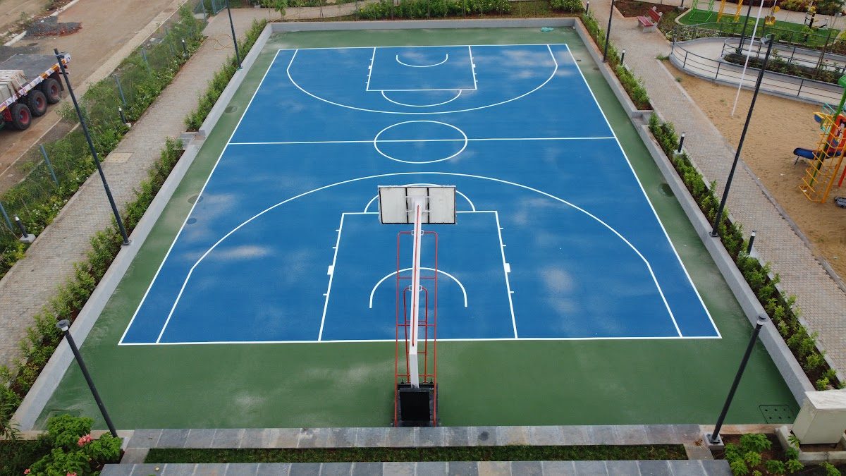 Basketball Court — Aerial Finish